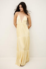 Satin Maxi Dress Wasta Yellow