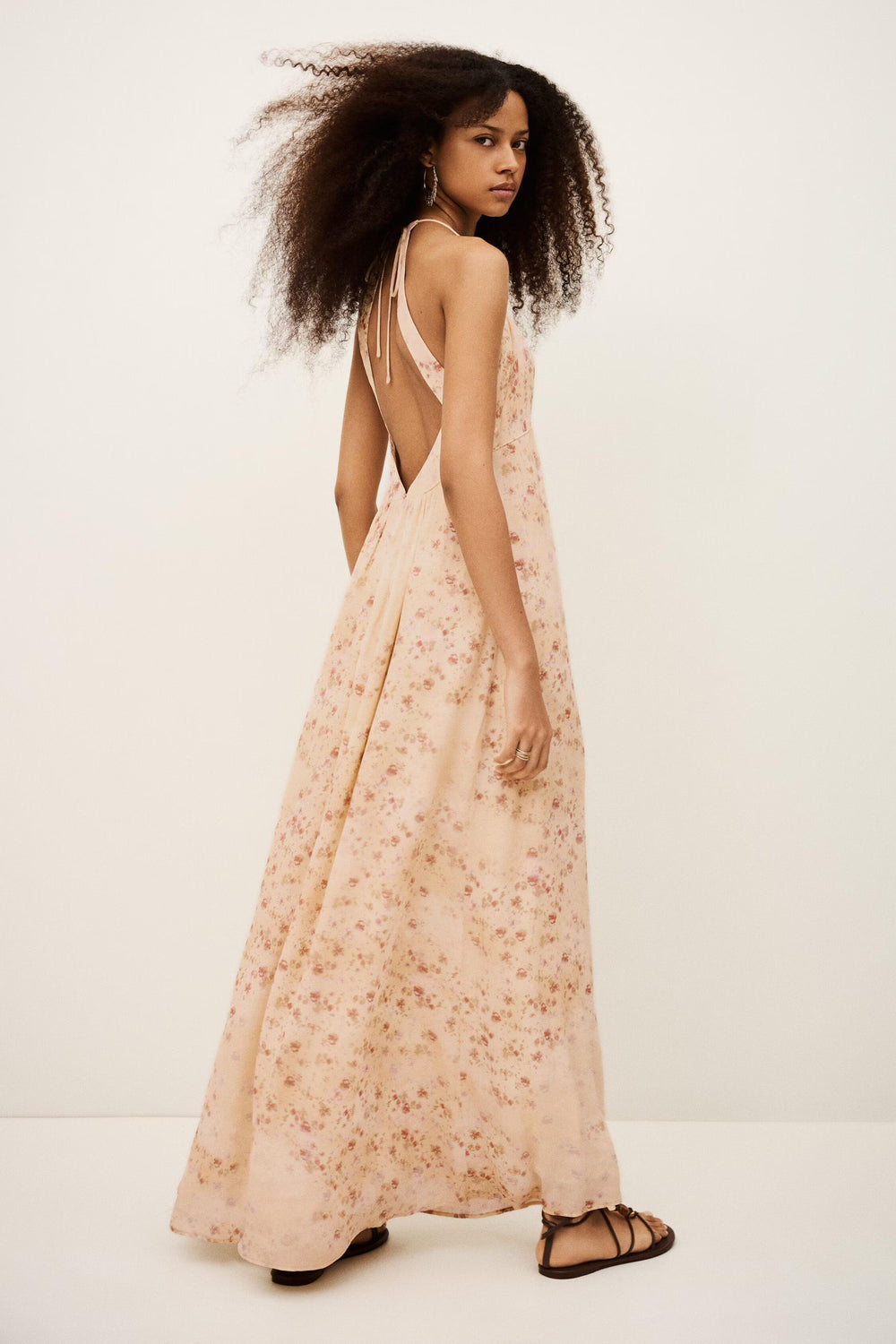 Open Back Maxi Dress Natz Off-White