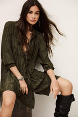 Mini Shirt Dress Rosyna Green