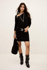 Wool Mini Dress Cheima Black