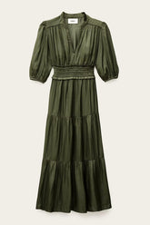 Short Gathered Dress Cleli Green