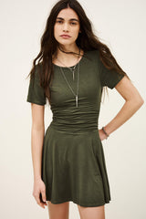 Patterned Mini Dress Aura Green
