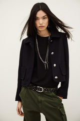 Cropped Fitted Jacket Beradith Blue