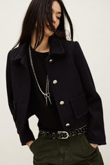 Cropped Fitted Jacket Beradith Blue