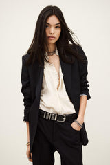 Straight-Fit Tailored Blazer Nisha Blue