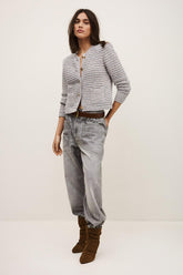 Cropped Button-Up Cardigan Guspa Multicolored