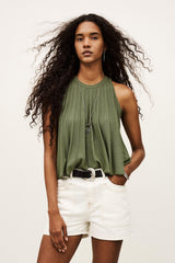 Open-Knit Sleeveless Top Serres Green