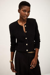 Decorative Knit Cardigan Gaspard Black