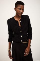 Decorative Knit Cardigan Gaspard Black