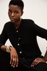 Decorative Knit Cardigan Gaspard Black
