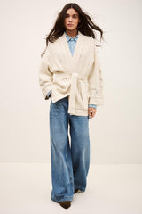 Long Knit Cardigan Perine Off-White