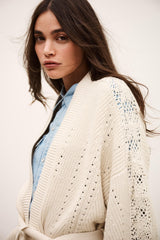 Long Knit Cardigan Perine Off-White