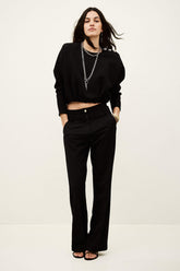 Kimono-Style Puffed Top Branny Black