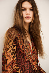 Patterned Blouse, Sleeves Odetta Red