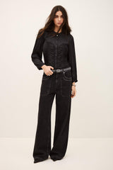 Fitted Satin-Finish Top Cimila Black