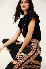 Patterned Flared Pants Valla Gray