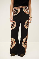 Patterned Flared Pants Valla Gray