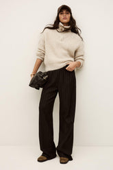 Elastic Waist Pants Handrew Brown