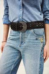 Braided Leather Belt Balmy Black