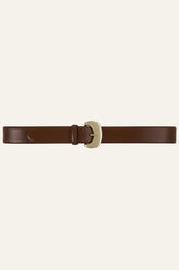 Leather Belt Brad Brown