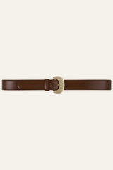 Leather Belt Brad Brown