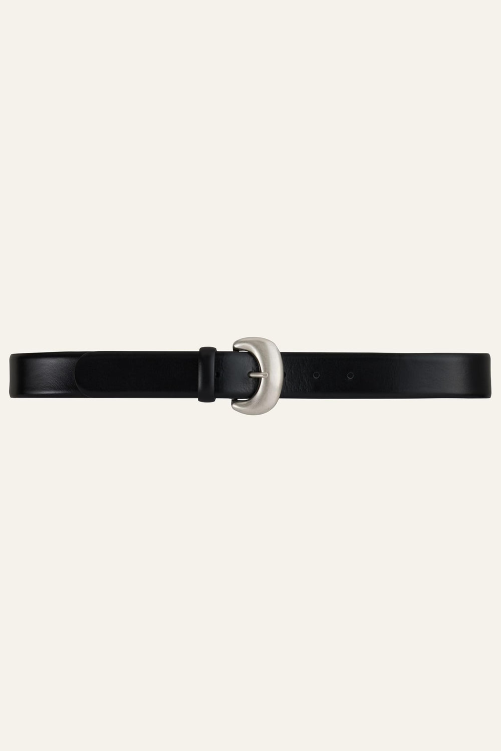 Leather Belt Brad Black