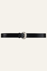 Leather Belt Brad Black