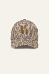 Patterned Cotton Baseball Cap Hari Off-White
