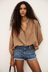 Embroidered Shirt Dalila Beige