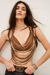Beaded Top Cheops Brown