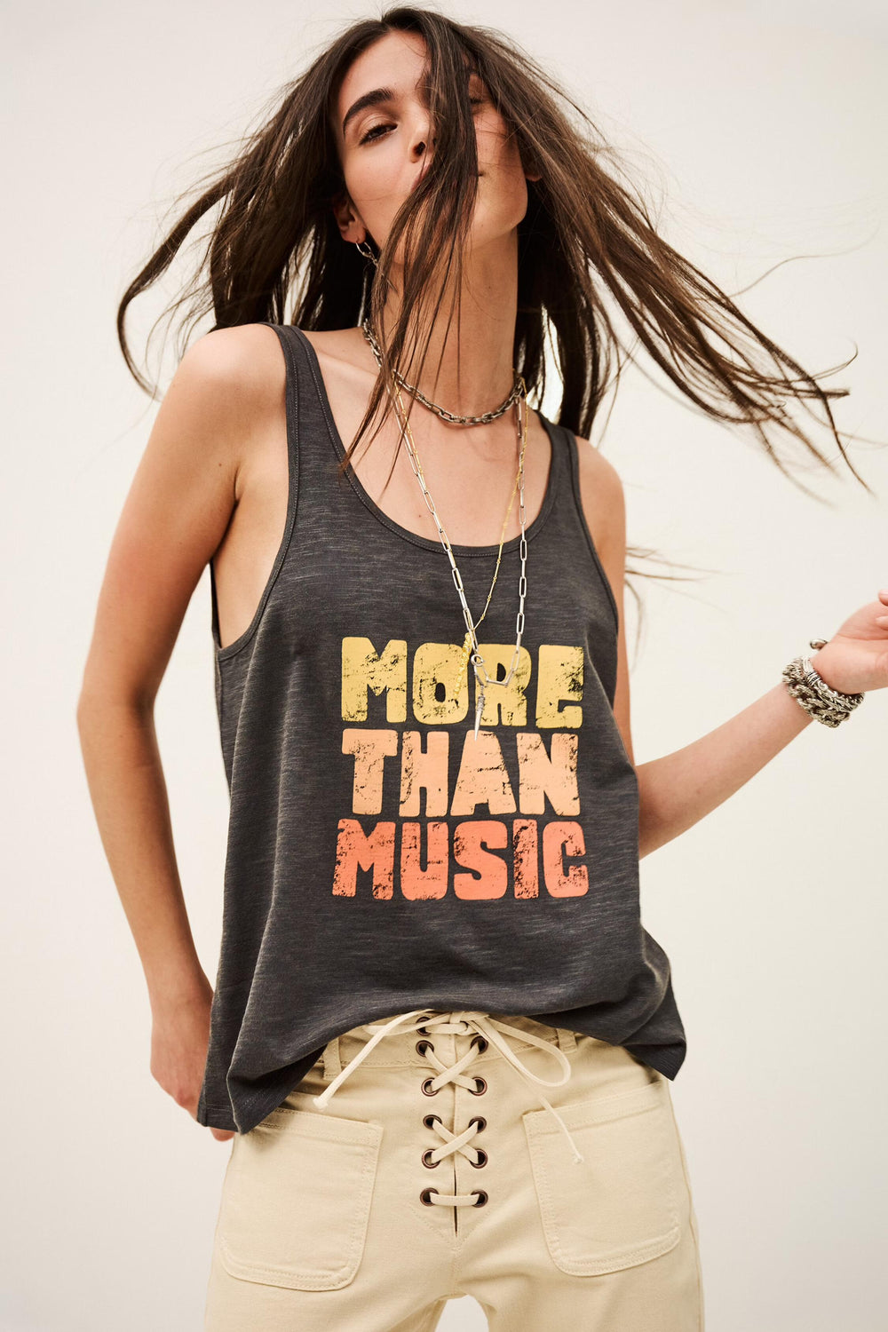 Patterned Tank Top Culte Gray