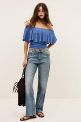 Off-The-Shoulder Top Salda Blue
