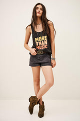 High-Waisted Denim Shorts Reno Gray