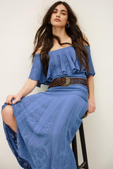 Knit Maxi Skirt Serta Blue