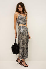 Patterned Maxi Skirt Silvia Black