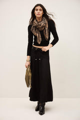 Waisted Midi Skirt Ponia Black