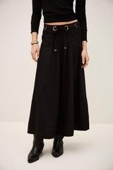 Waisted Midi Skirt Ponia Black