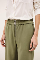 Wide-Leg Waisted Pants Narlos Green