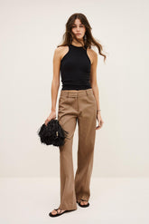 Straight Cut Pants Cista Brown
