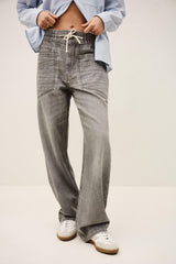 Wide-Leg Flared Pants Yima Gray