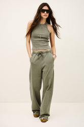 Cotton Wide-Leg Pants Koko Green
