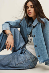 3/4-Sleeve Jacket Tiny Blue