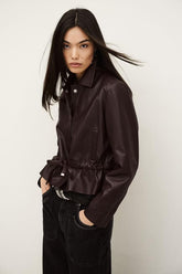 Cropped Leather Jacket Manita Purple