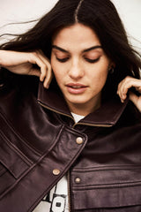 Oversize Leather Jacket Kassia Red