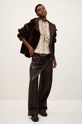 Faux Fur Coat Pandy Brown