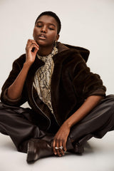 Faux Fur Coat Pandy Brown