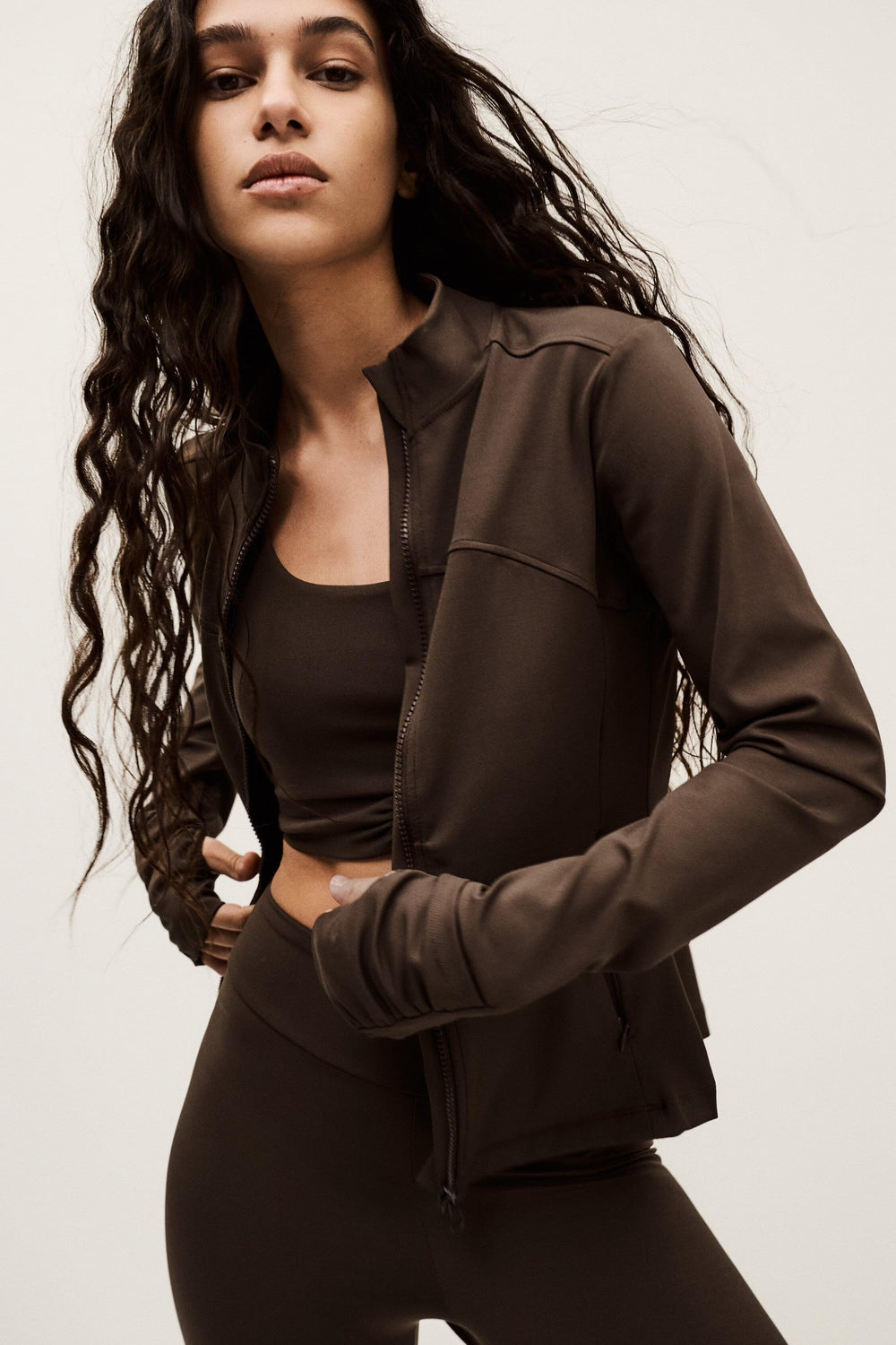 Stand-Up Collar Jacket Gladys Brown