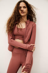 Stand-Up Collar Jacket Gladys Pink