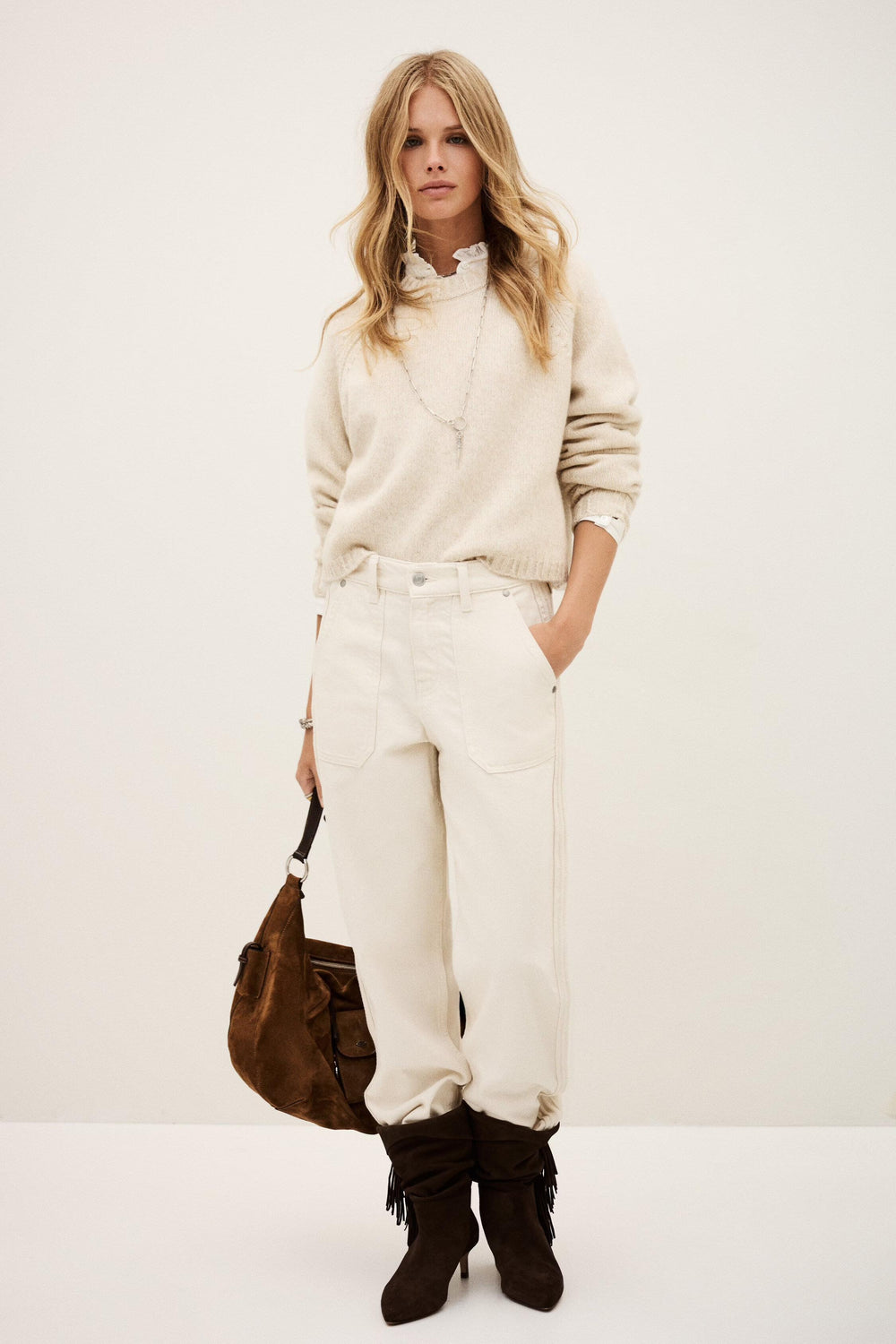 Cropped Sweater Corvy Beige