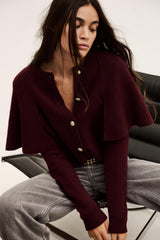 Cropped Knit Cardigan Pegg Red